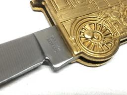 Brass Figural Antique Train Knife