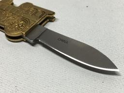 Brass Figural Antique Train Knife