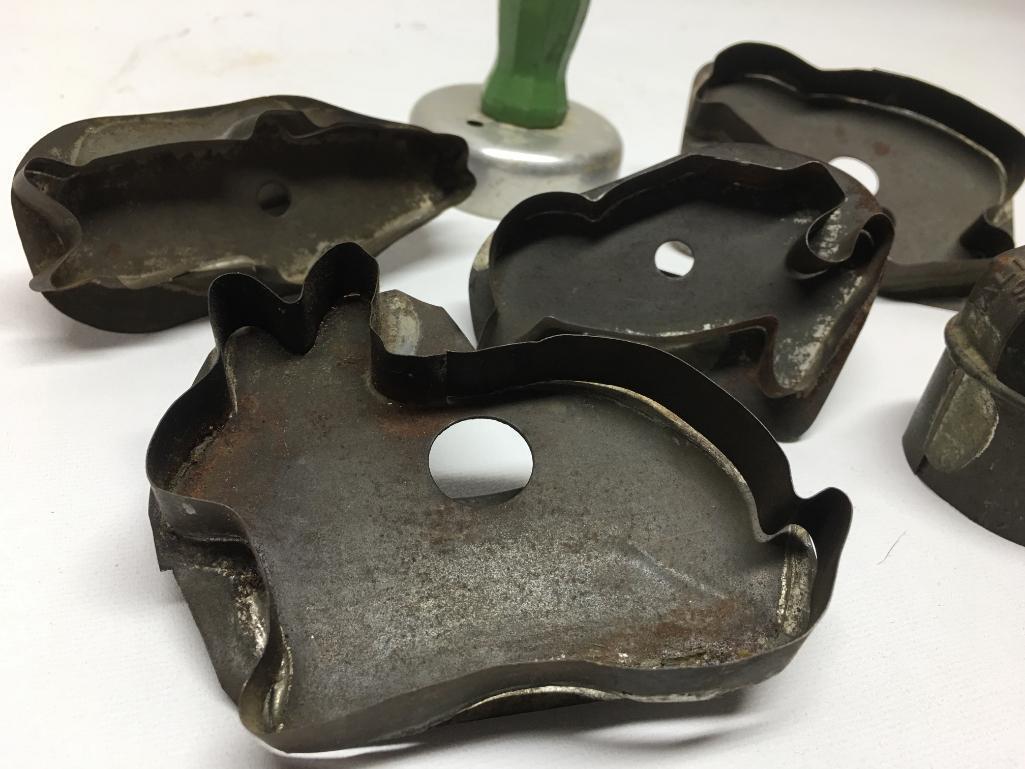 (6) Antique Tin Cookie Cutters