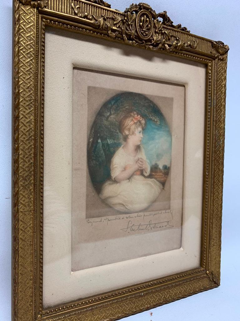 Vintage Framed Print Of Young Lady