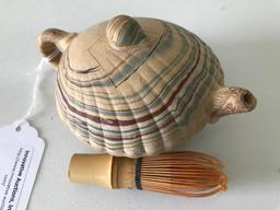 Fine Oriental Teapot In Shell Design