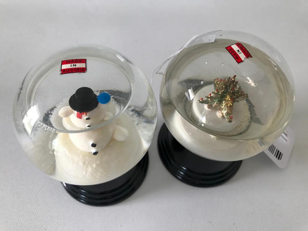 (2) Vintage Made In "Austria" Snow Globes