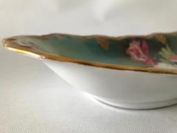 "Limoges, France, Coronet" Hand Painted Porcelain Celery Dish Signed "NAYAT"