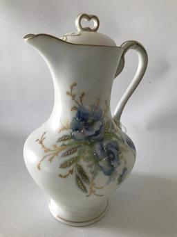 Vintage "Silesia" Porcelain Hand Painted Coffee/Tea Pot W/Handle