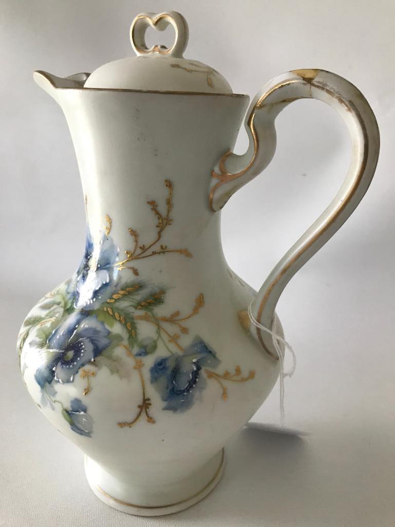 Vintage "Silesia" Porcelain Hand Painted Coffee/Tea Pot W/Handle