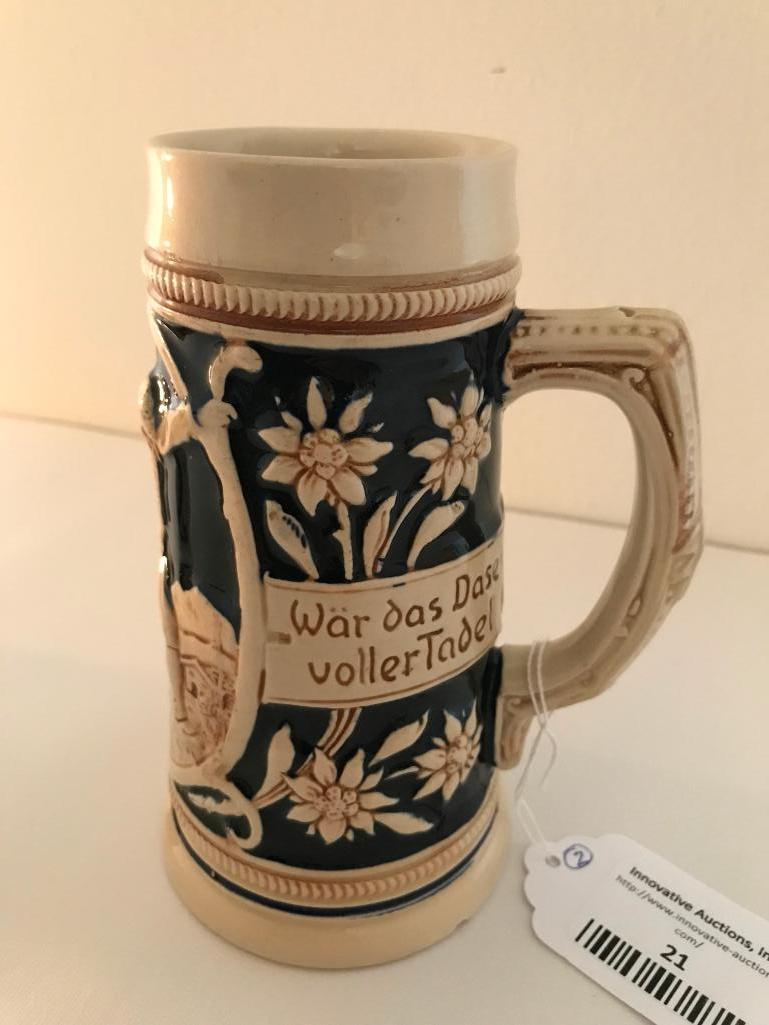 (2) German Stoneware Beer Mugs