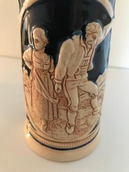 (2) German Stoneware Beer Mugs