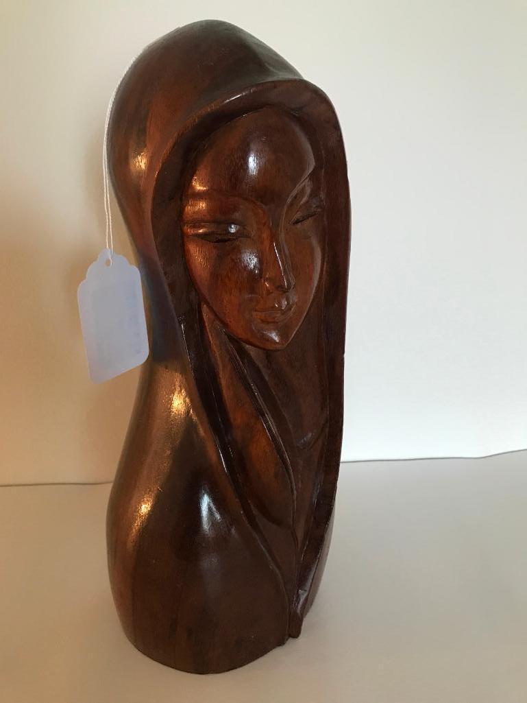 Carved Wooden Female Head