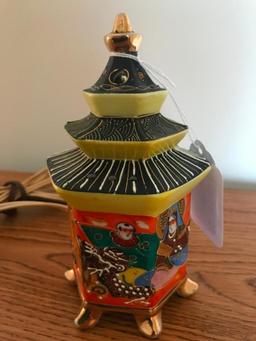 Vintage Porcelain Pagoda Electric Night light