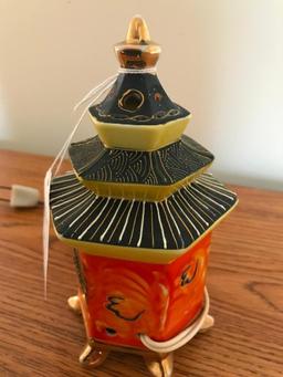 Vintage Porcelain Pagoda Electric Night light