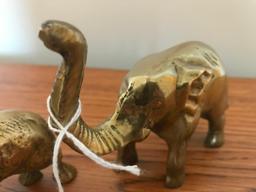 (2) Brass Elephants