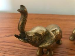 (2) Brass Elephants