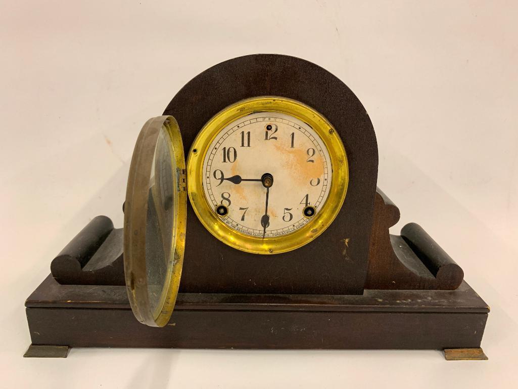 Vintage Sessions Mantle Clock W/Pendulum & Key