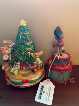 (2) Christmas Themed Music Boxes