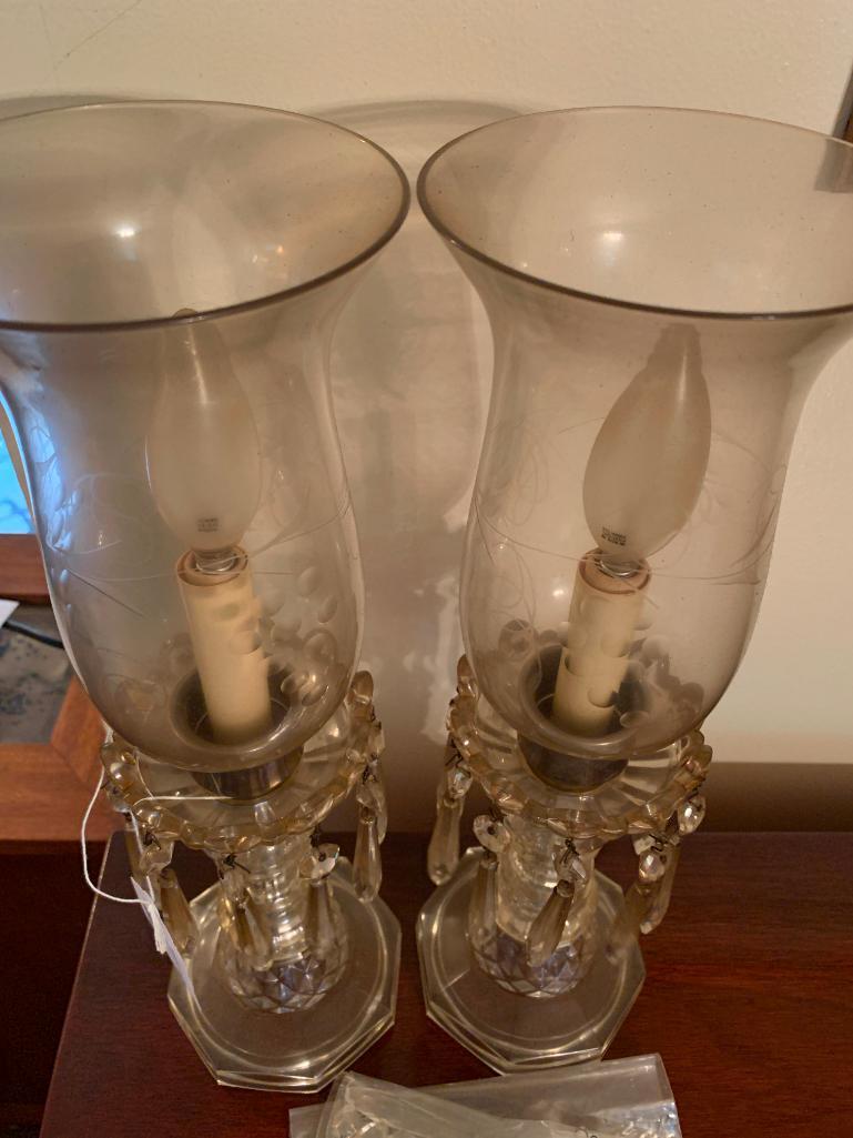 Vintage Matching Glass Bedroom Lamps