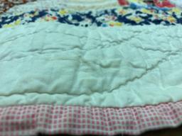 Free Form Vintage Traditional Design Pieced Patchwork Quilt.