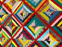 Free Form Traditional Design Pieced Patchwork Quilt.