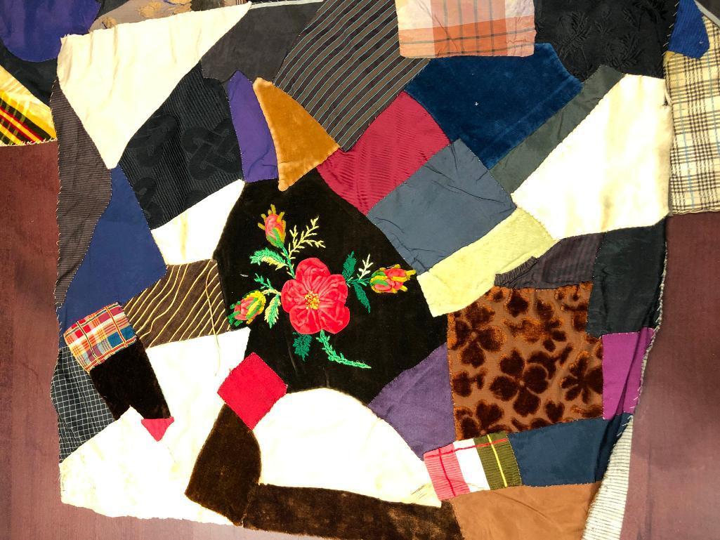 Vintage Wacky Free Form Patchwork Quilt Pieces.