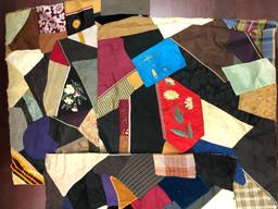 Vintage Wacky Free Form Patchwork Quilt Pieces.