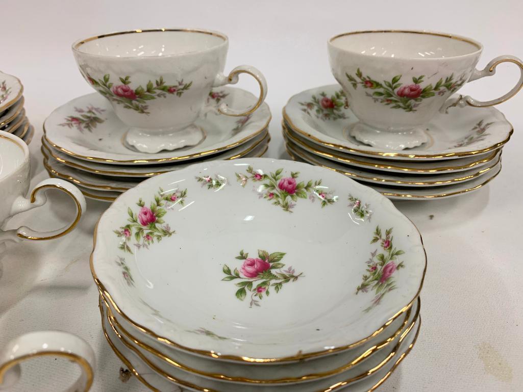 Service For (6) Johann Haviland, Bavaria, Germany" In Rose Pattern