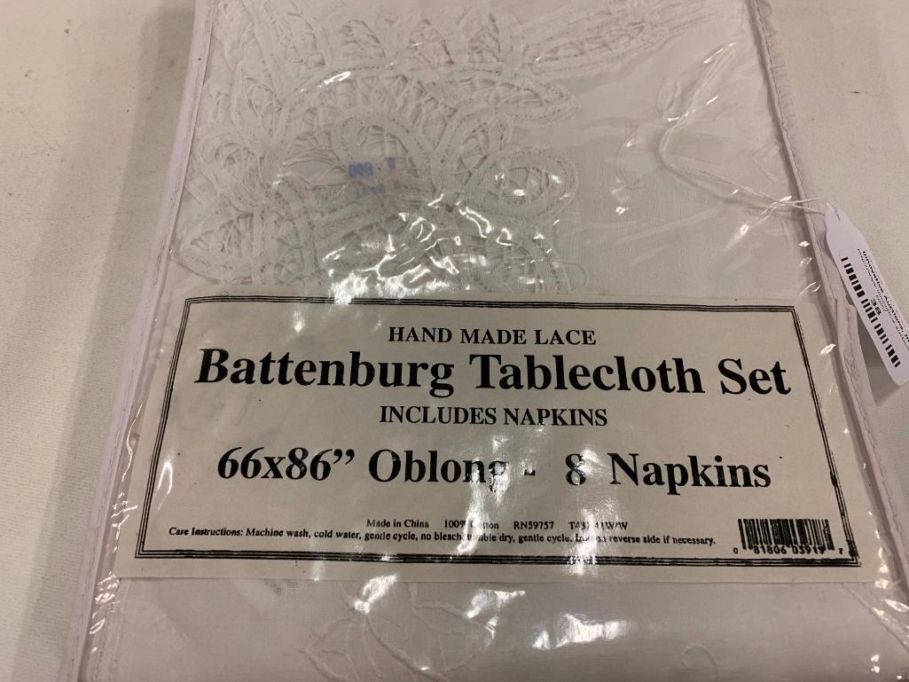 Battenburg Tablecloth Set W/Matching Napkins