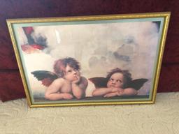 Framed Print Titled "The Two Angels" By Raphael