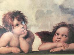 Framed Print Titled "The Two Angels" By Raphael