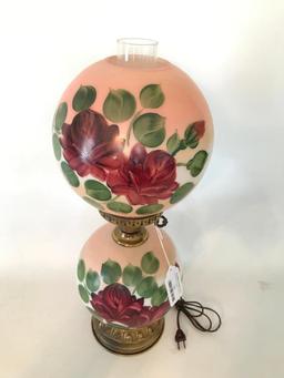 Vintage Hand Painted Electric Lamp