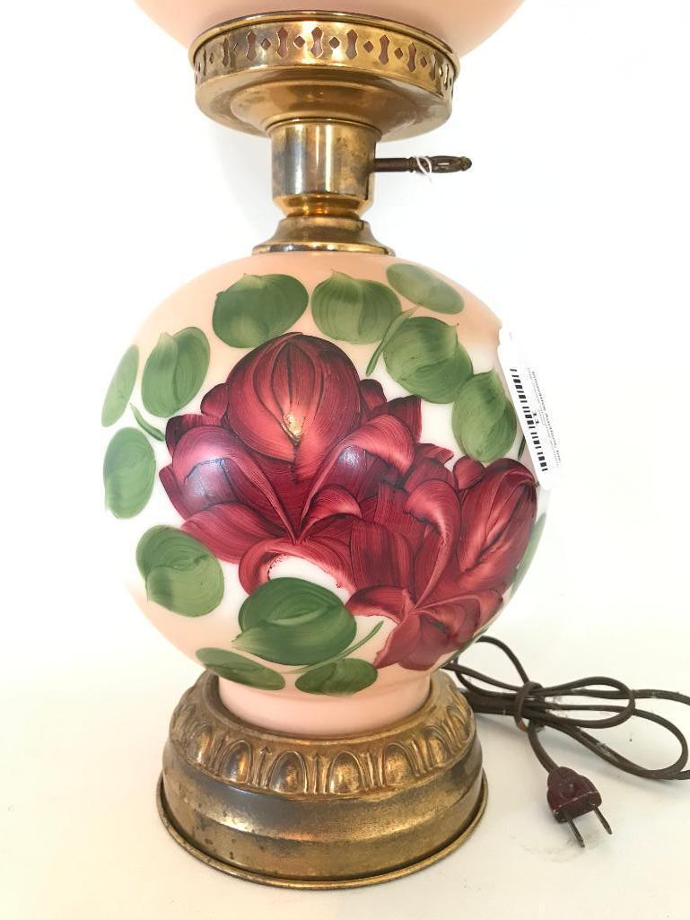 Vintage Hand Painted Electric Lamp