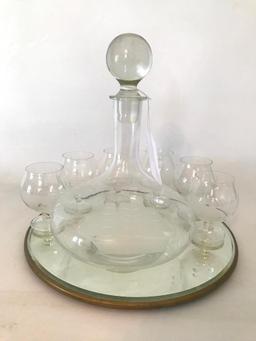 Classic Ships Decanter W/(6) Matching Glasses