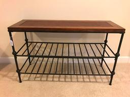 Wrought Iron & Wood Sofa Table