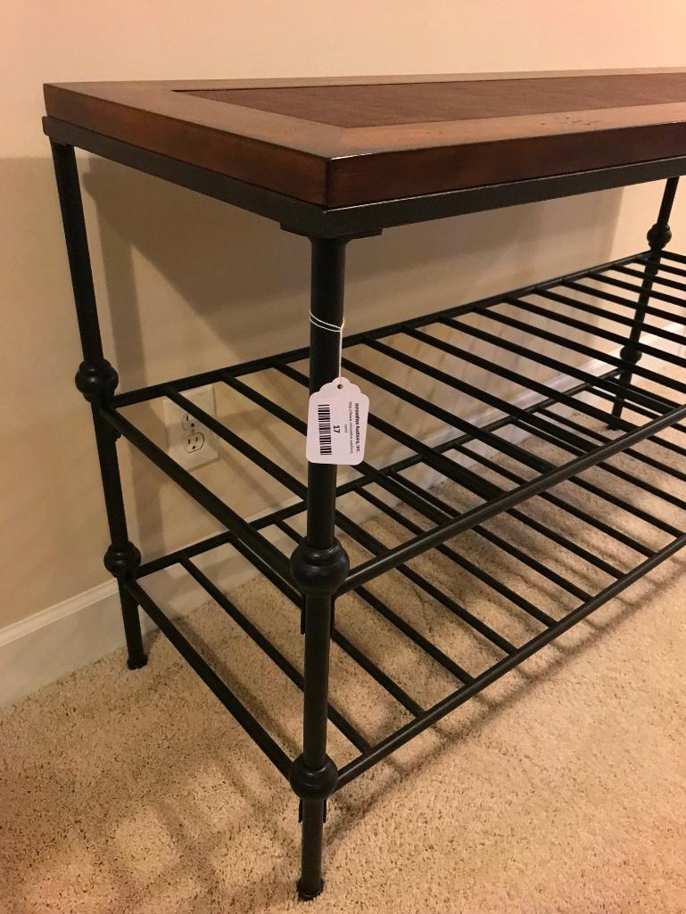 Wrought Iron & Wood Sofa Table