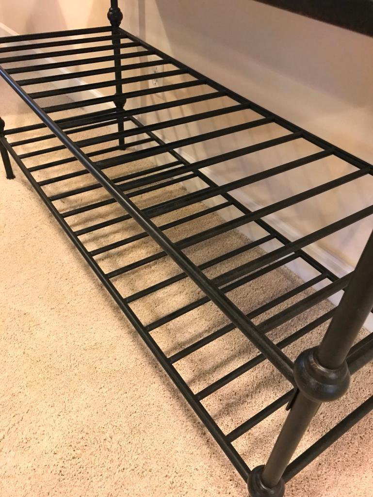 Wrought Iron & Wood Sofa Table