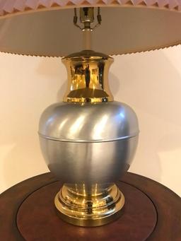 Aluminum and Brass, Decorative Lamp, 27 Inches Tall