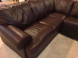 Leather, Sectional Couch with Chaise Lounge