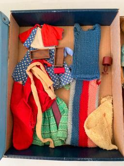 (2)Vintage Barbie Dolls In Doll Case W/Clothes & Accessories