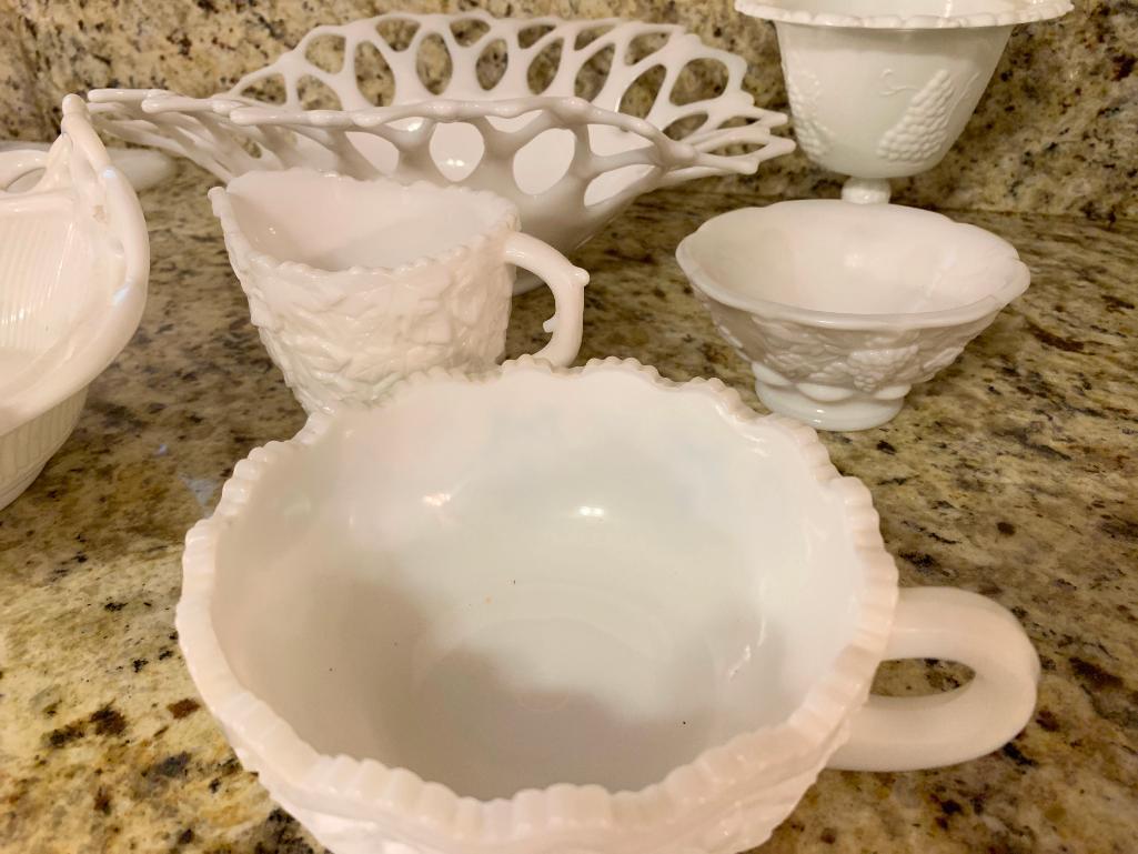 (6) Pcs. Vintage Milk Glass