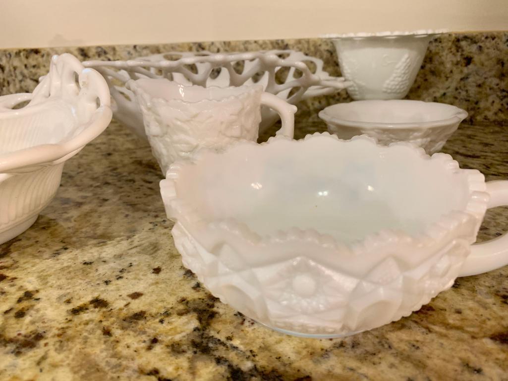 (6) Pcs. Vintage Milk Glass