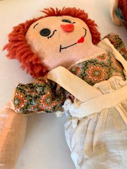 Vintage Cloth Raggedy Ann & Andy Dolls