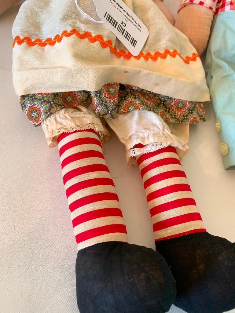 Vintage Cloth Raggedy Ann & Andy Dolls