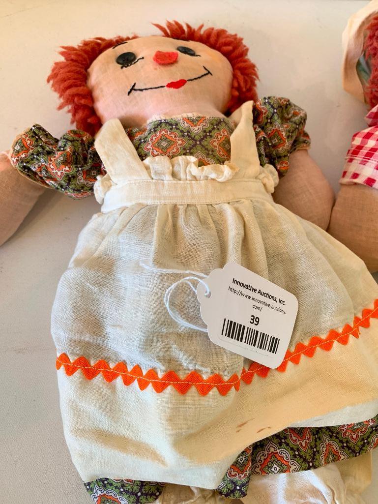 Vintage Cloth Raggedy Ann & Andy Dolls