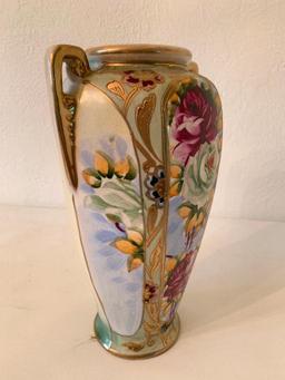 Vintage Hand Painted Japan Vase W/Floral Design