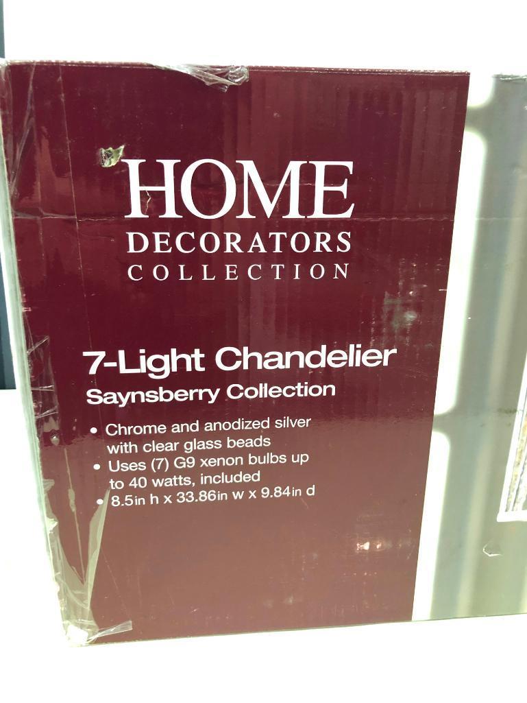 7-Light Chandelier Saynsberry Collection. Home Decorators Collection. Chrome With Clear Glass Beads.