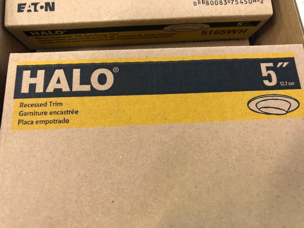 6 Pack Box 5 inch. HALO Recessed Lights. White Gimbal 35 Degree Tilt.