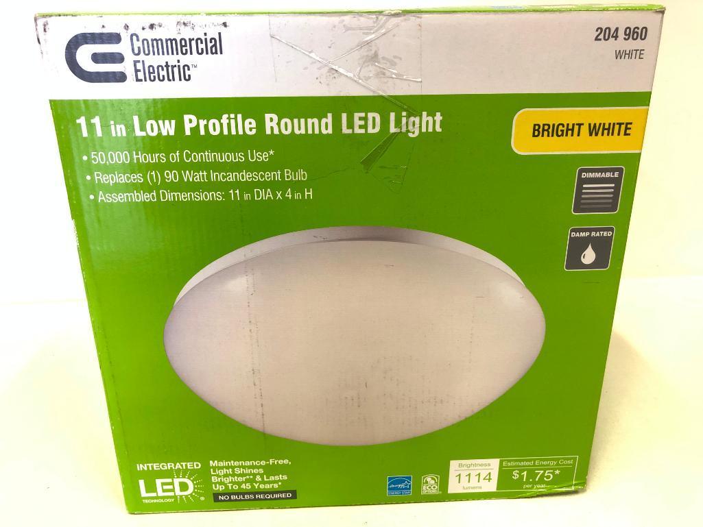 11 inch. LED Flush Mount. Brushed Nickel. Warm White.