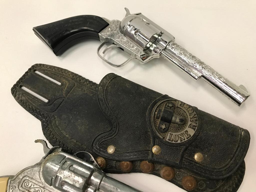 Vintage Hubley Cap Gun In Lone Ranger Holster + Pony Boy Pistol