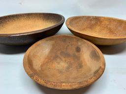 (3) Wooden Mixing/Kitchen Bowls