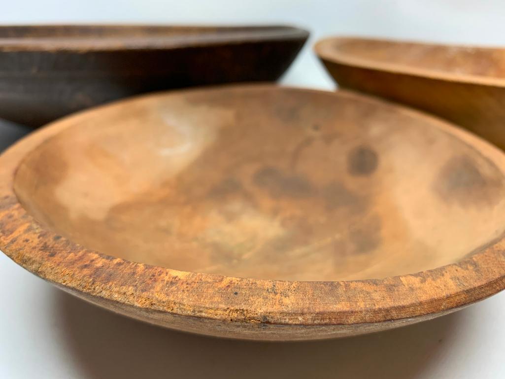 (3) Wooden Mixing/Kitchen Bowls