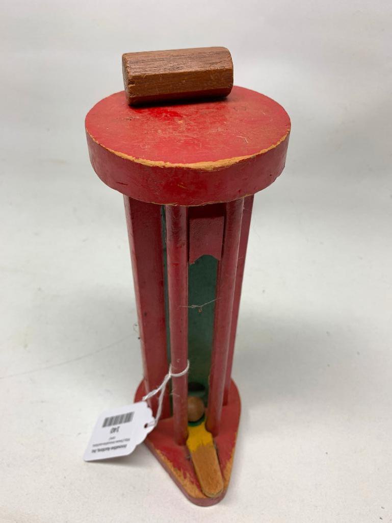Vintage Wooden "Ring The Bell" Children's Toy-Very Unusual