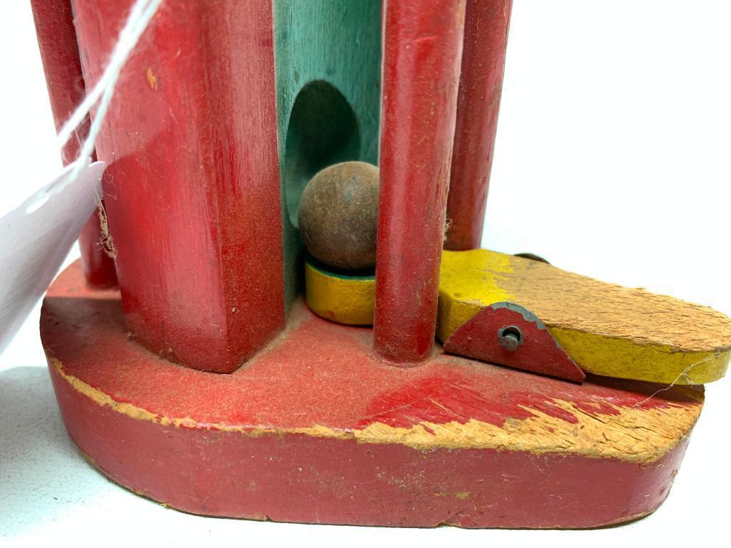 Vintage Wooden "Ring The Bell" Children's Toy-Very Unusual